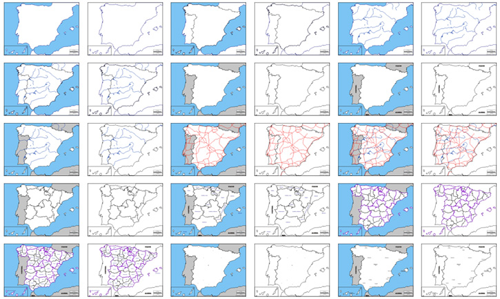 mapas 725 Mapas de España vectoriales gratuitos