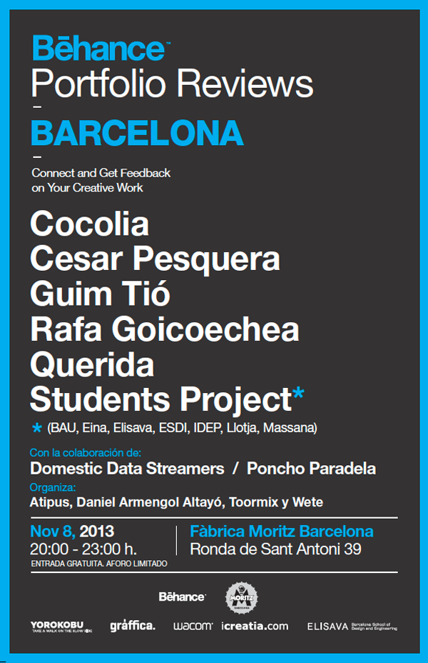 Behance Portfolio Reviews cartel Barcelona 2013