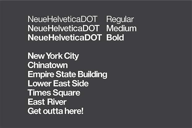 WalkNYC, tipografía Helvetica DOT