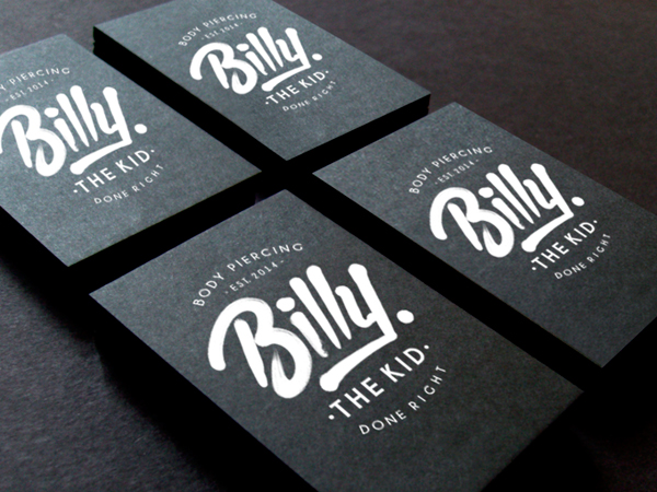 Diseño de las tarjetas de visita de la marcaBilly the Kid