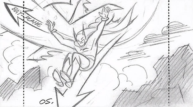 Batman Strange Days – storyboard de Bruce Timm