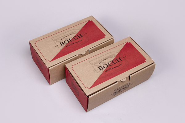 Diseño de marca y packaging para Bouch Burger Bistro, diseñado por Firmalt