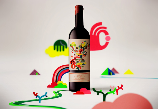 Ilustración para etiqueta de vino de Eight's vineyard