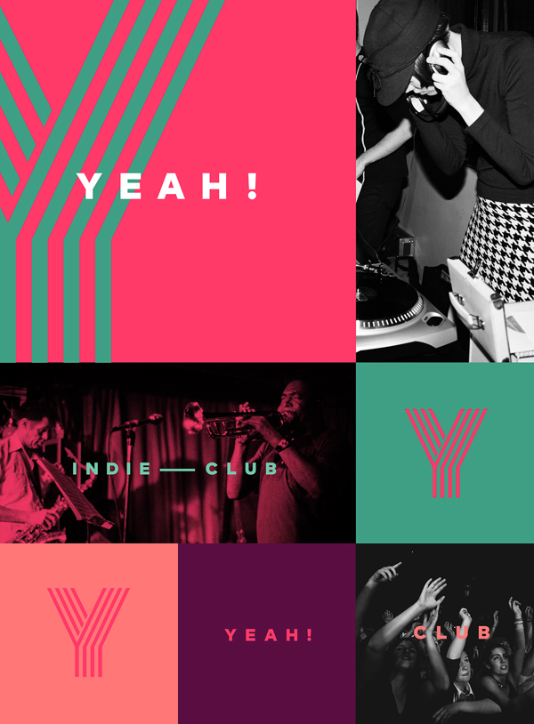 Diseño de identidad para un Club Indie, YEAH!