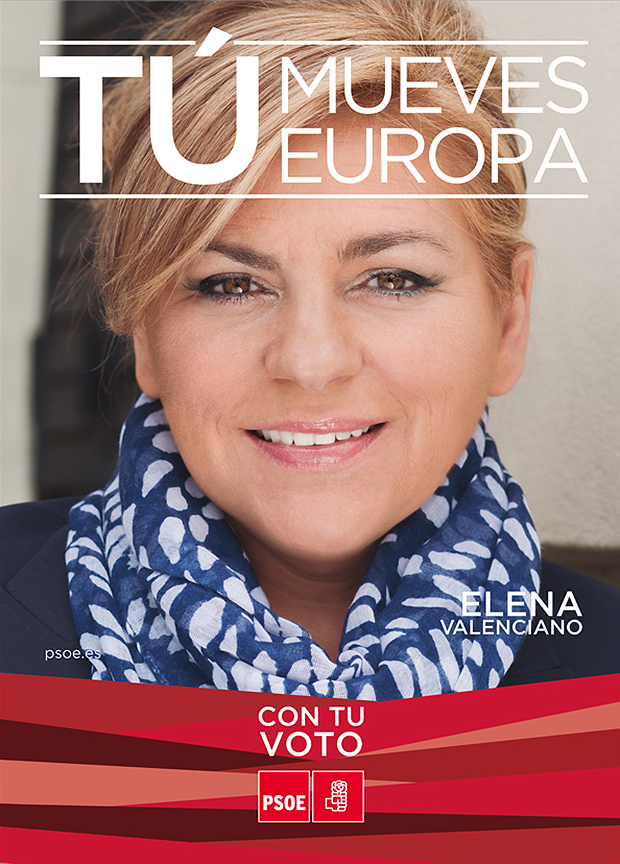 Elena Valenciano en el cartel de las elecciones europeas de 2014