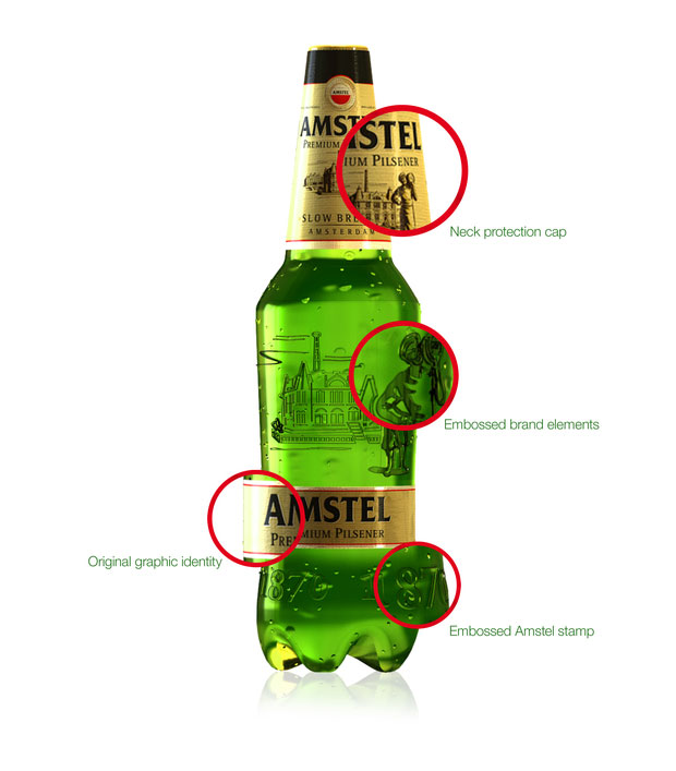 Amstel Premium Pilsener – botella 1 litro – packaging diseño de PET  Engineering