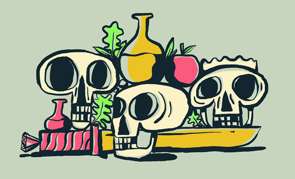 Ilustración de Yker Moreno titulada SKULLS ILLUSTRATIONS