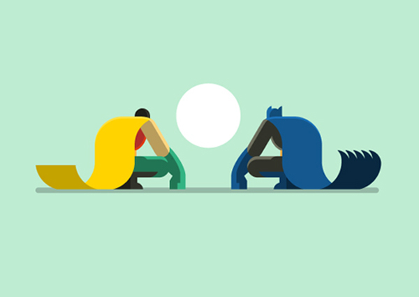 Batman y Robin – ilustrados en flat desing por Bunka Design