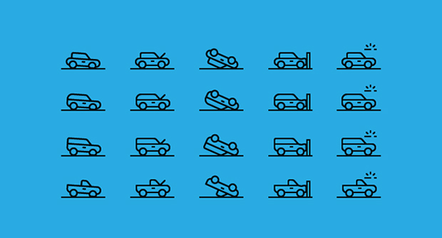 71 iconos de medios de transporte y tráfico en vectorial gratuitos diseñados por Gustavo Cramez