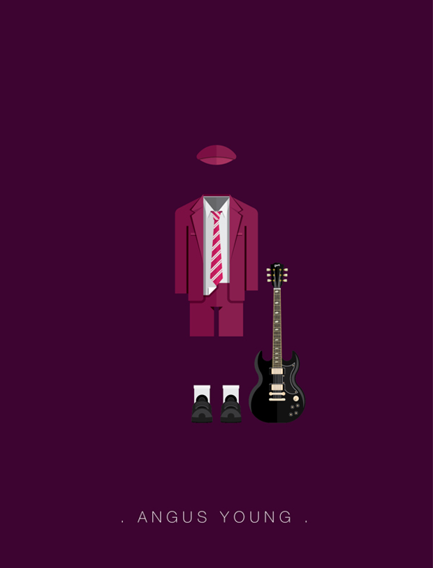 La vestimenta del rock ilustrada –  Angus Young