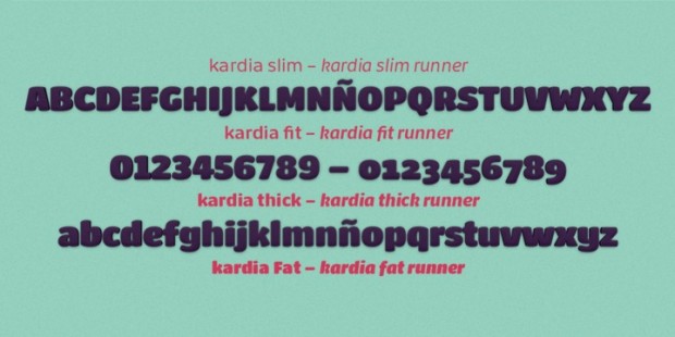 Kardia, tipografía de inspiración ultra black, pero apta para titulares y textos pequeños diseñada por Rodrigo Fuenzalida