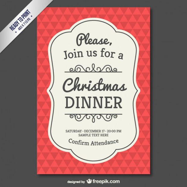plantilla de invitación para Navidad en vectorial y gratuita