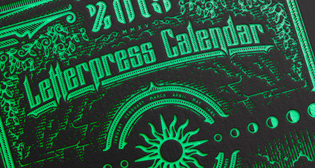 Calendario 2015 impreso tradicionalmente en una Heidelberg