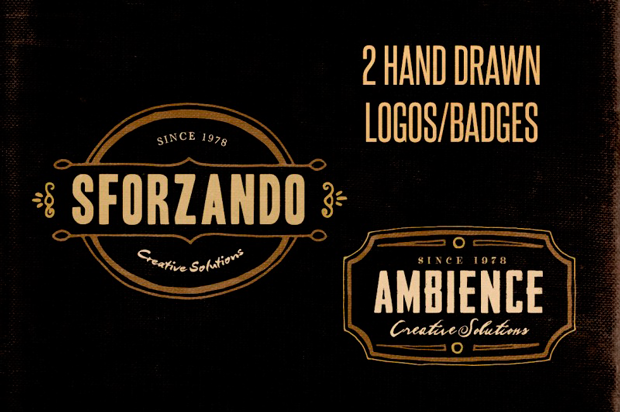 Set gratuito de 10 plantillas PSD para crear logos vintage