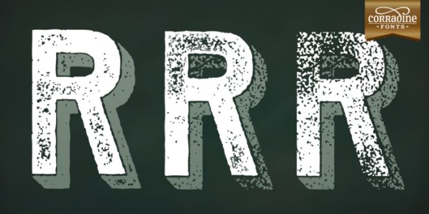 Emblema Headline, familia tipográfica con aires Art Déco de la fundición Corradine Fonts