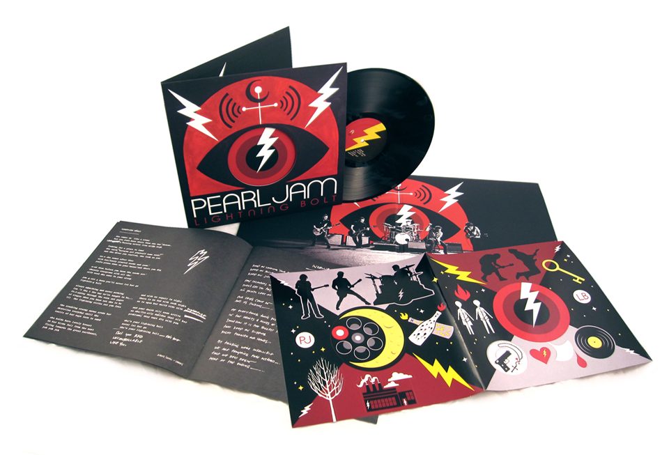 Diseño del lp de Pearl Jam Lightning Bolt 