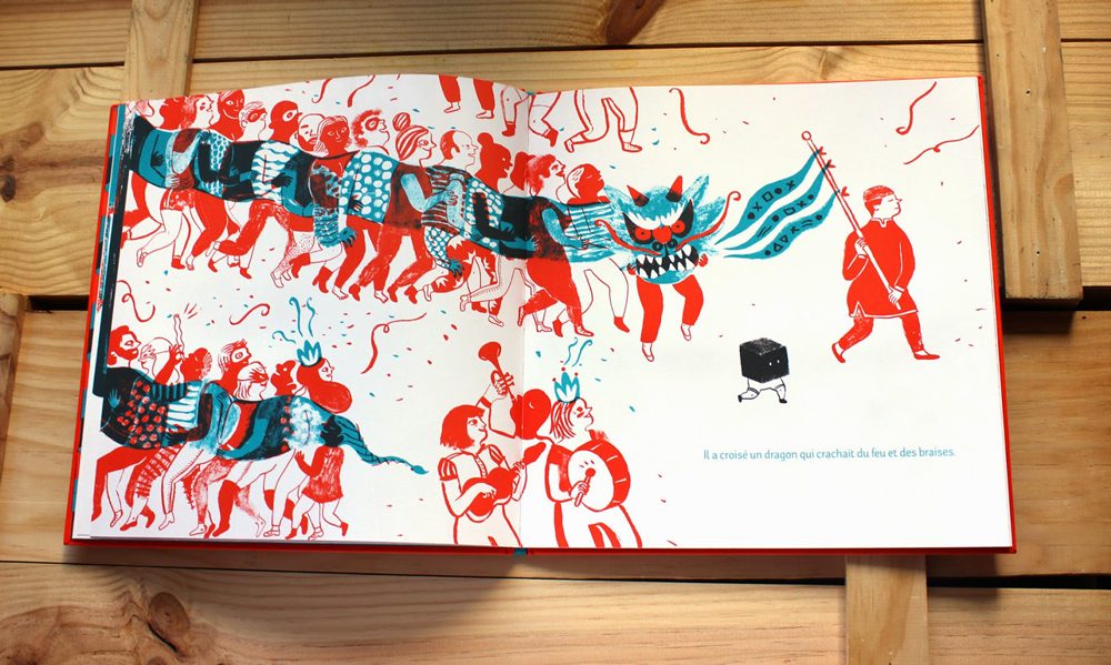 Páginas interiores del libro Mon Petit Frère Invisible, de la ilustradora Ana Pez. 