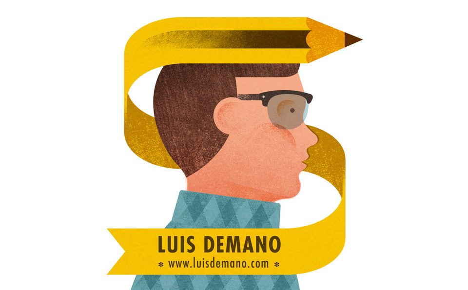 Luis Demano autorretrato ilustrado