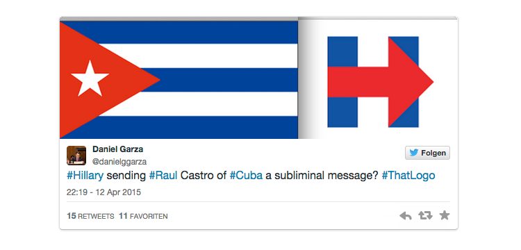 bandera de Cuba logo Hillary Clinton