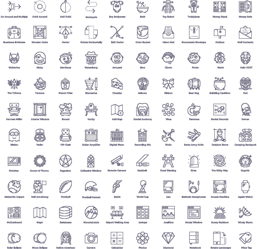 100 iconos gratuitos, muy cool y disponibles en 4 estilos