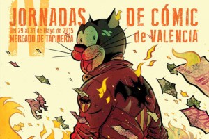 Detalle del cartel de las Jornadas de Cómic de Valencia 2015 creado por David Rubín