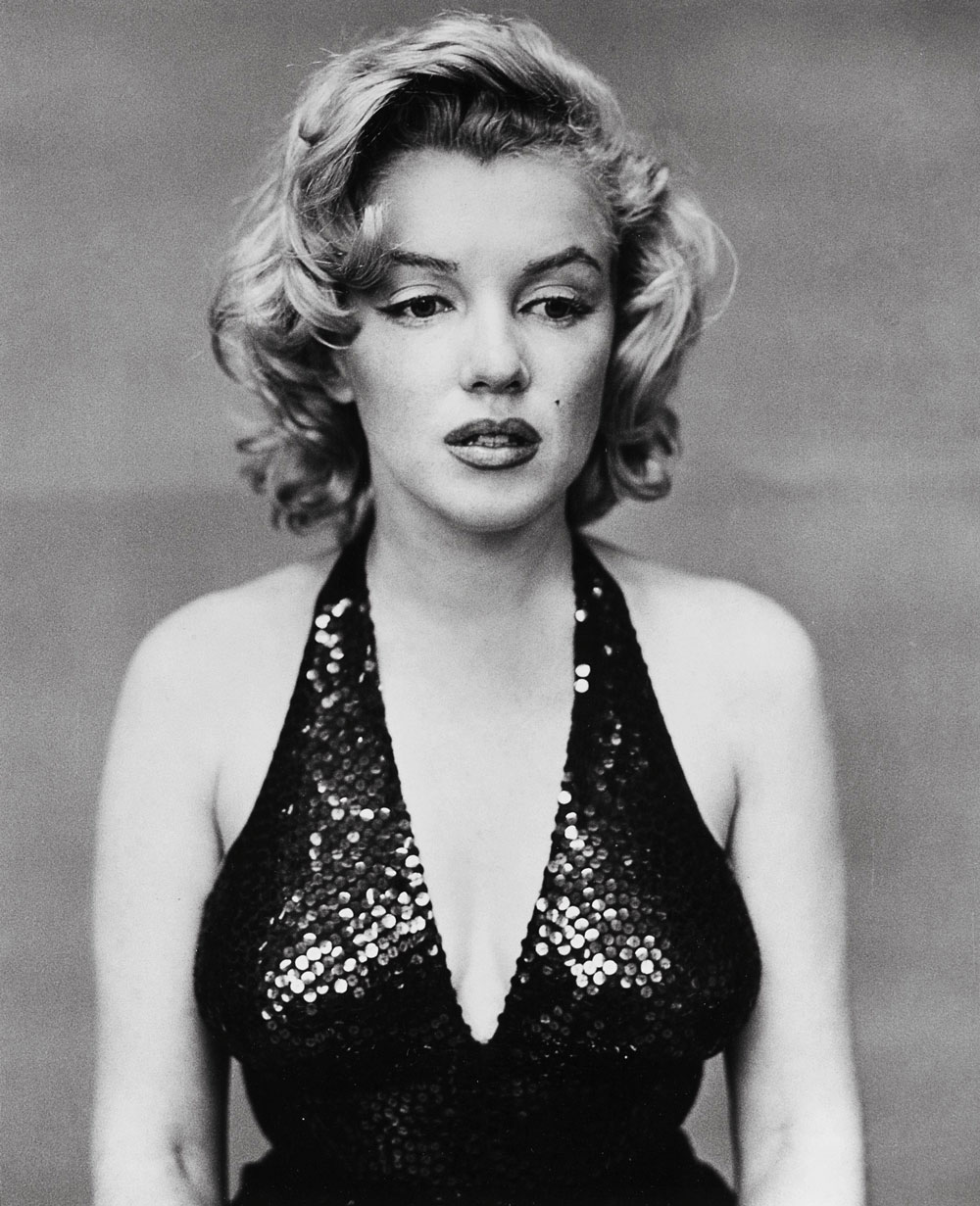 retrato en blanco y negro de Marilyn Monroe por Richard Avedon