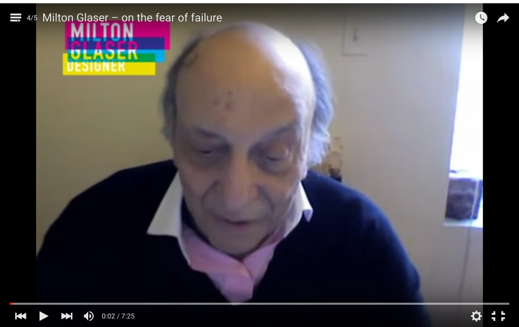 Interesante reflexión de Milton Glaser sobre el miedo al fracaso