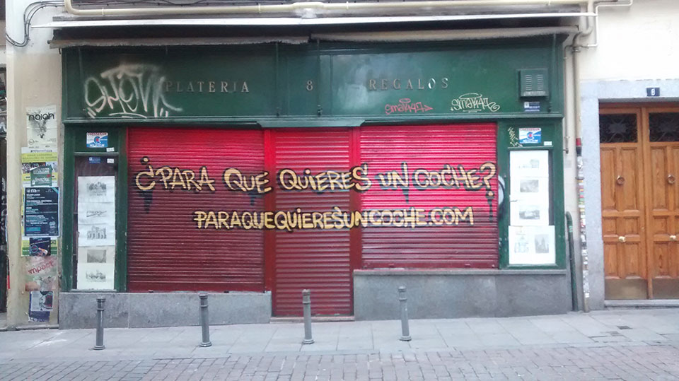 #Paraquequieresuncoche, el grafiti como estrategia de comunicación