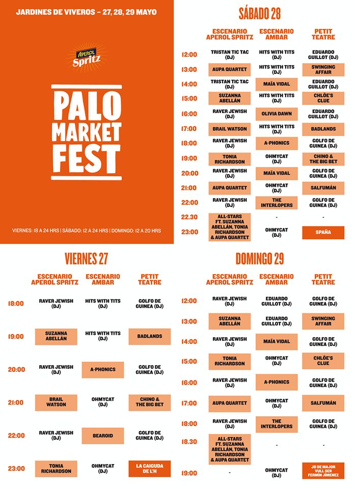 Palo Market Fest: el festival que impulsó Mariscal : programación
