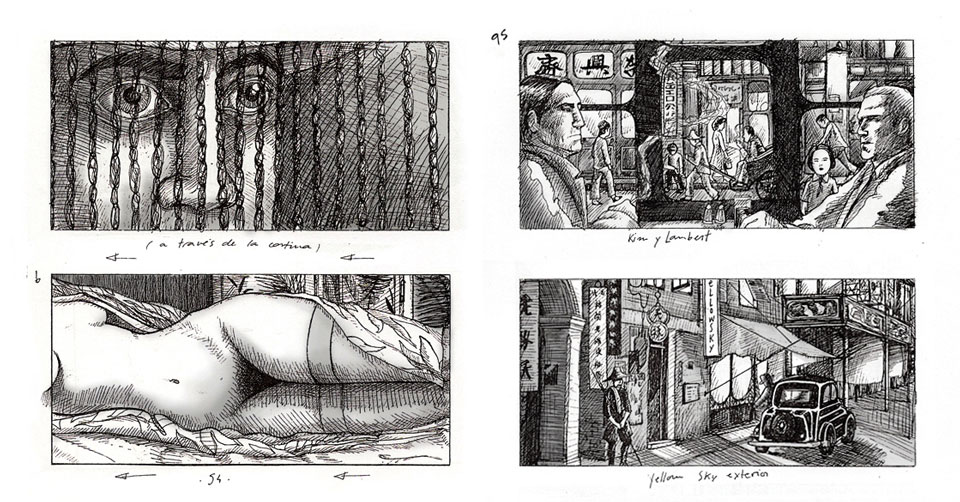 Storyboard para El embrujo de Shanghai y La reina de España (extracto del libro que publicará en breve la editorial Fulgencio Pimentel).