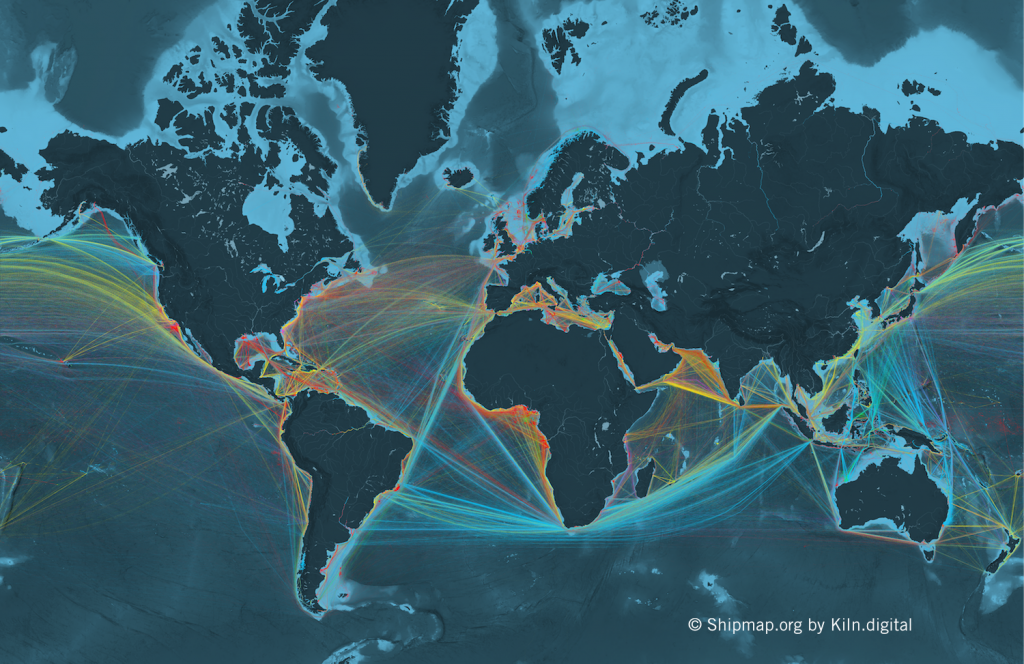 Oro: ShipMap.org por Duncan Clark y Robin Houston en Kiln; datos de UCL (UK)