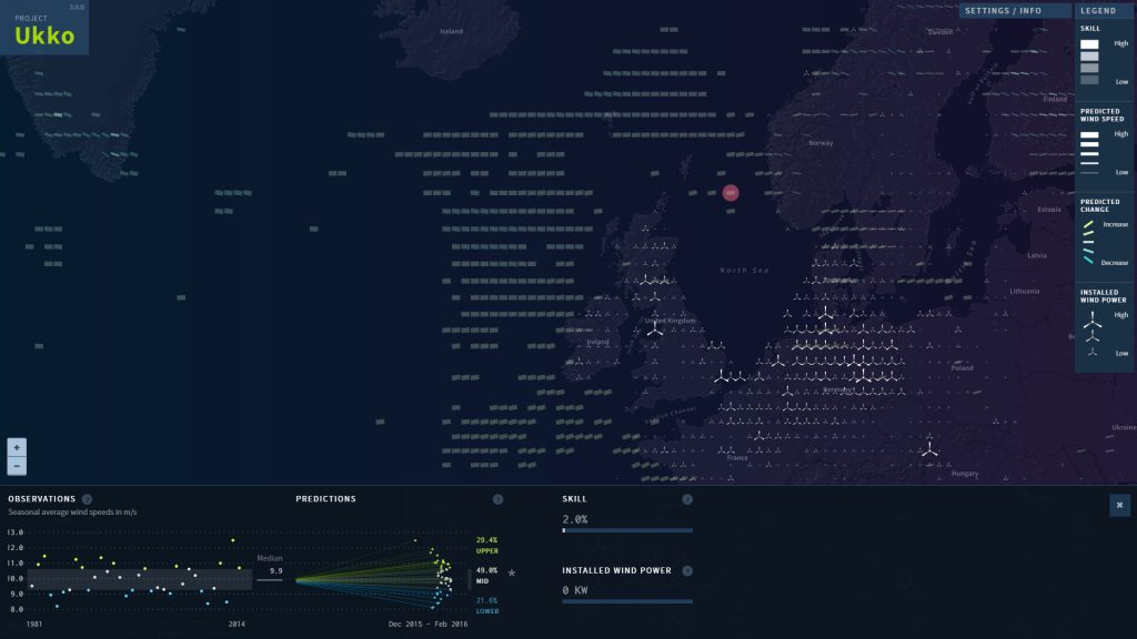 Moritz Stefaner para Project UKKO - Seasonal Wind Predictions for the Energy Sector (Alemania)