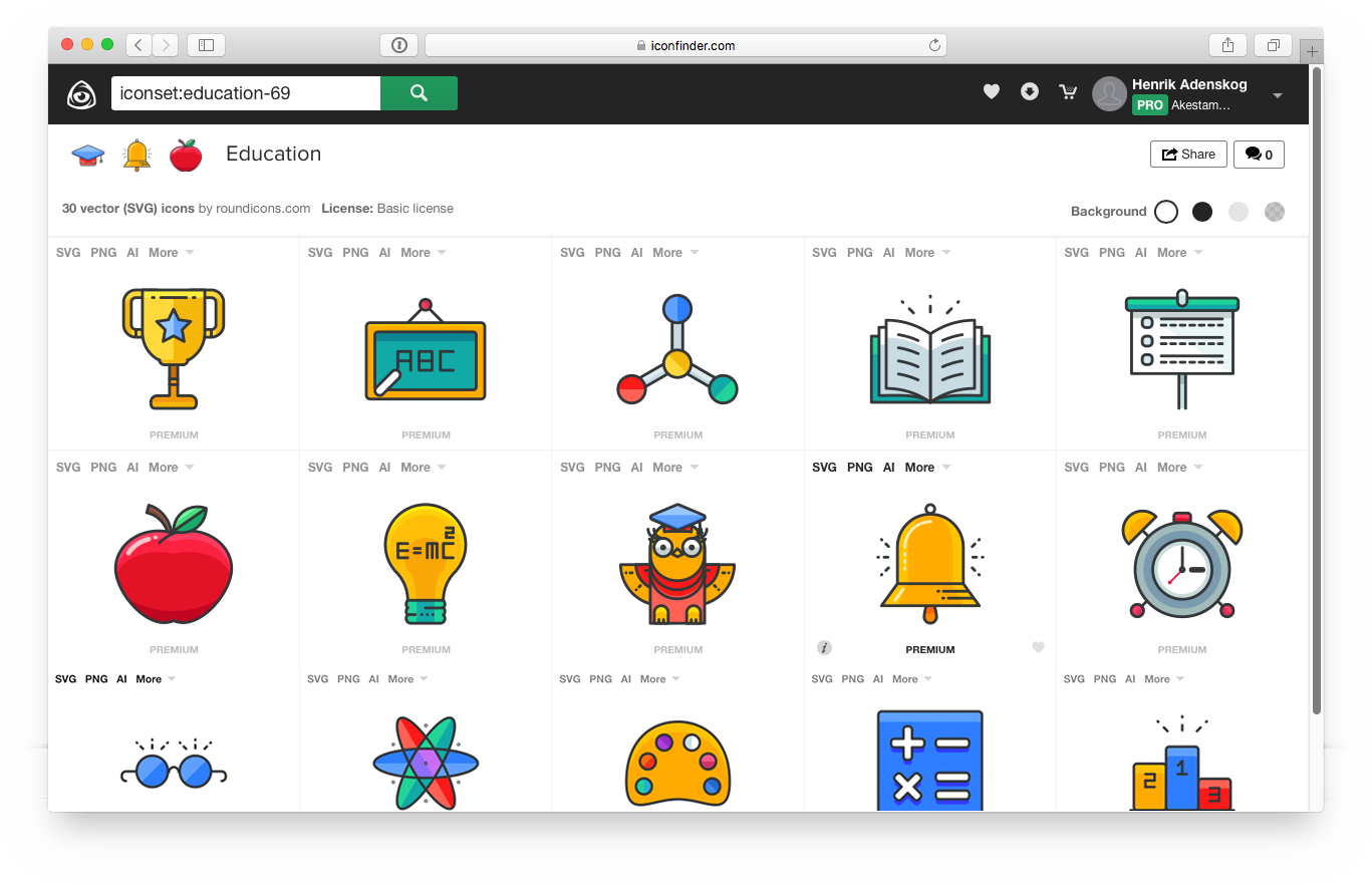 categorias iconfinder