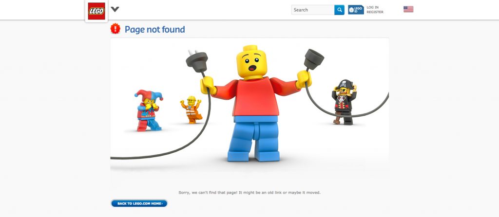 lego.com página error 404