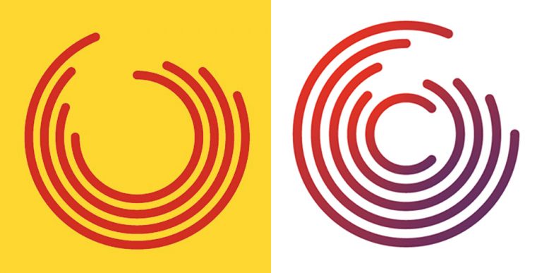 El nuevo logo de Catalunya en Comú no se escapa de la tendencia ombré