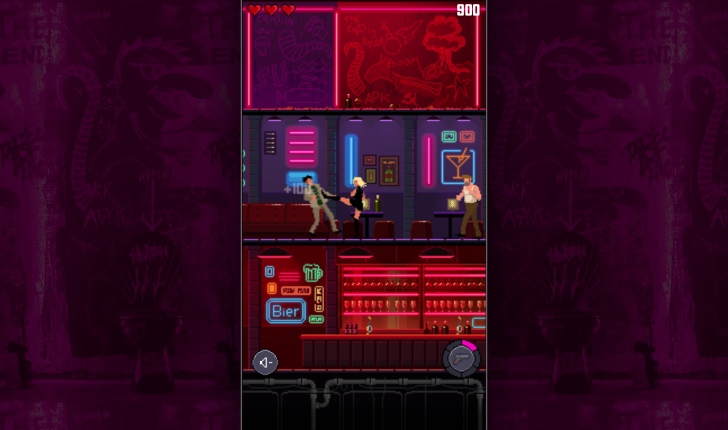 Tercer escenario del videojuego en pixel art para Atomic Blonde