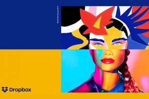 Dropbox rediseño color mujer