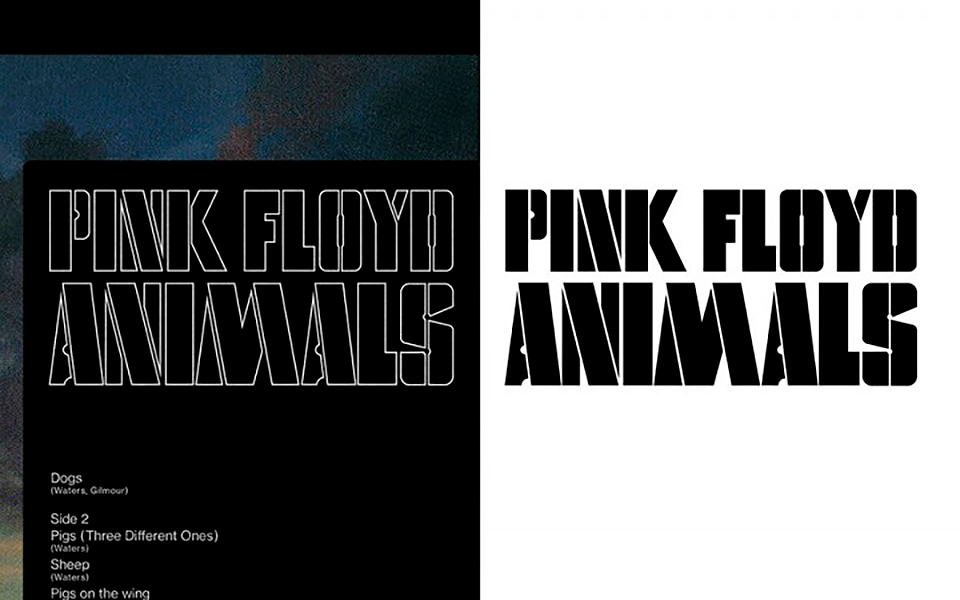 tipografía de Pink Floyd