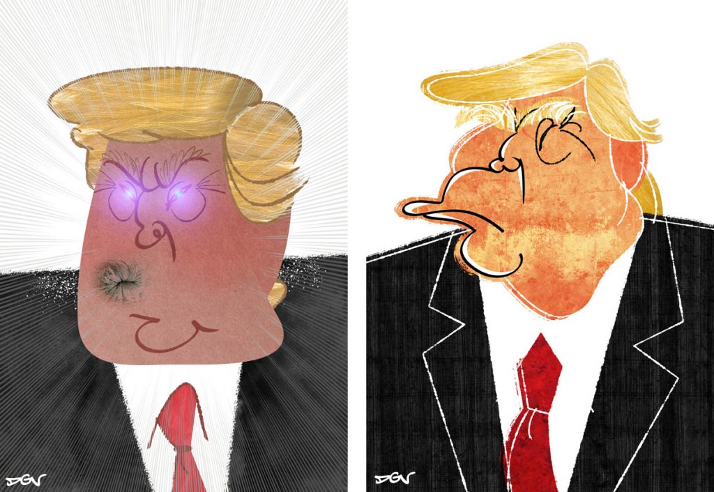 Resultado de imagen para Caricaturas de Donald Trump