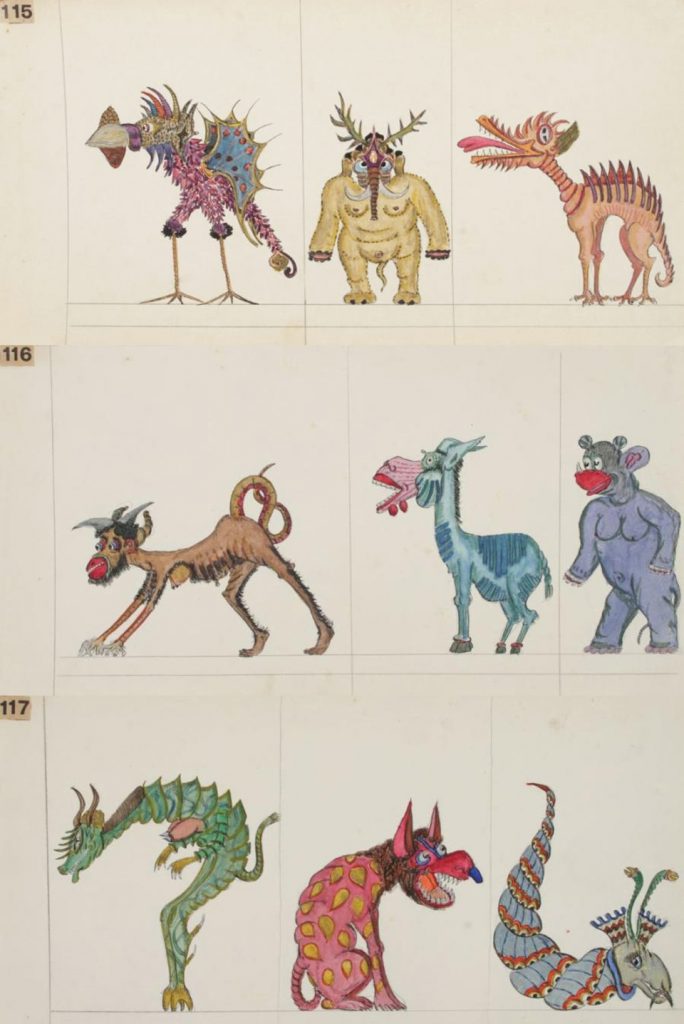 Distintas bestias dibujadas por Josep Baque