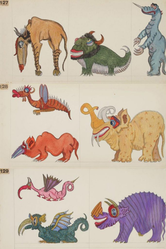 Algunas de las bestias dibujadas por Josep Baque