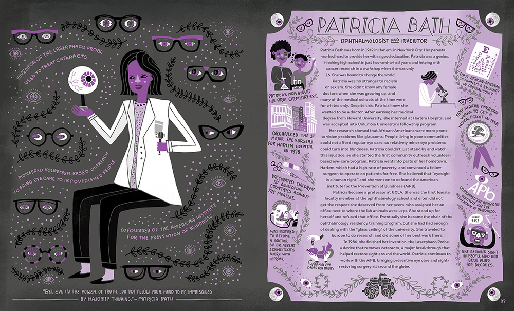 Patricia Bath, una de las mujeres cientificas del album de Rachel Ignotofsky