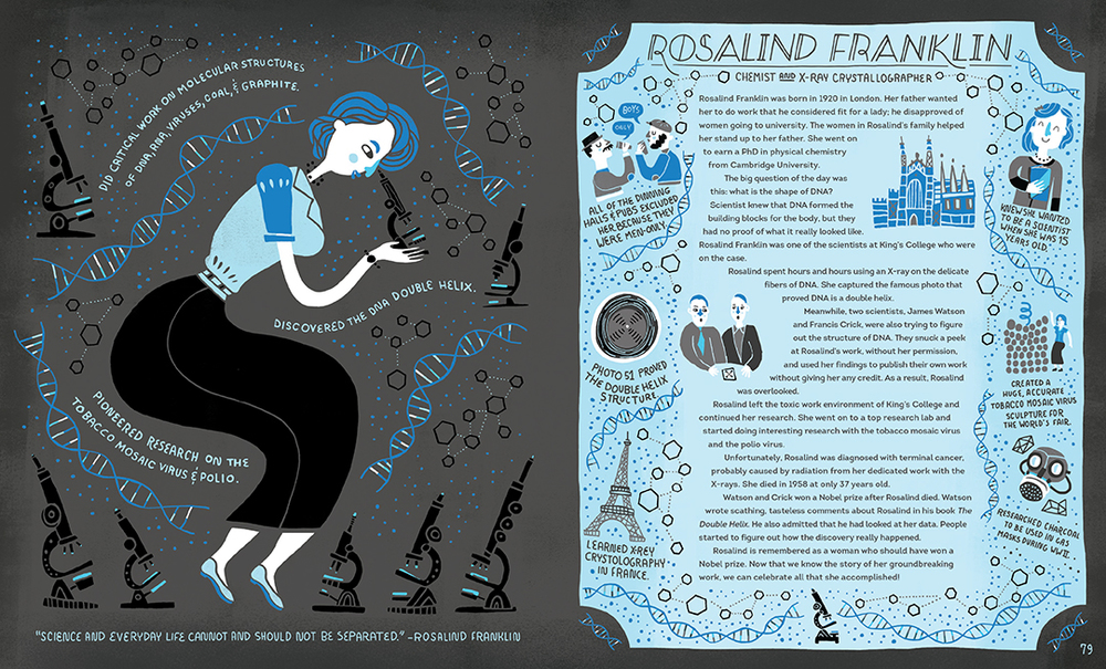 Rosalind Franklin, una de las ilustraciones de Rachel Ignotofsky