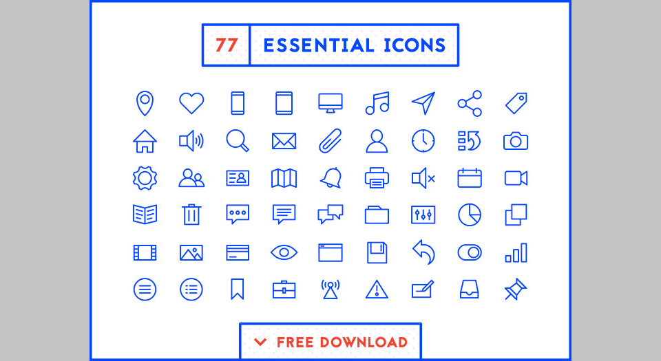 Los 77 Essential Icons Free de Bryn Taylor 