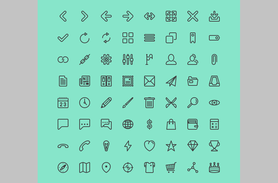 Los 124 Line Icon Set for UI & More de Situ Herrera