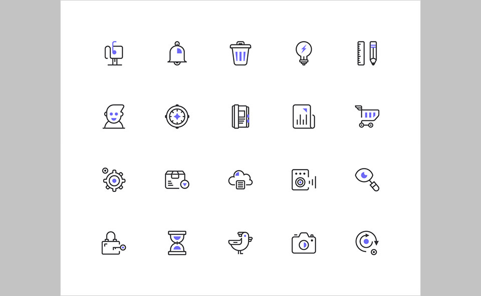 Los 20 Line UI Icons de Pavel Kozlov