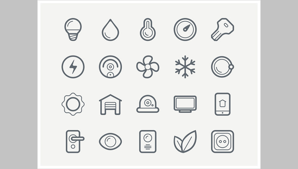 Los 40 Smart House Icons de Roman Malashkov