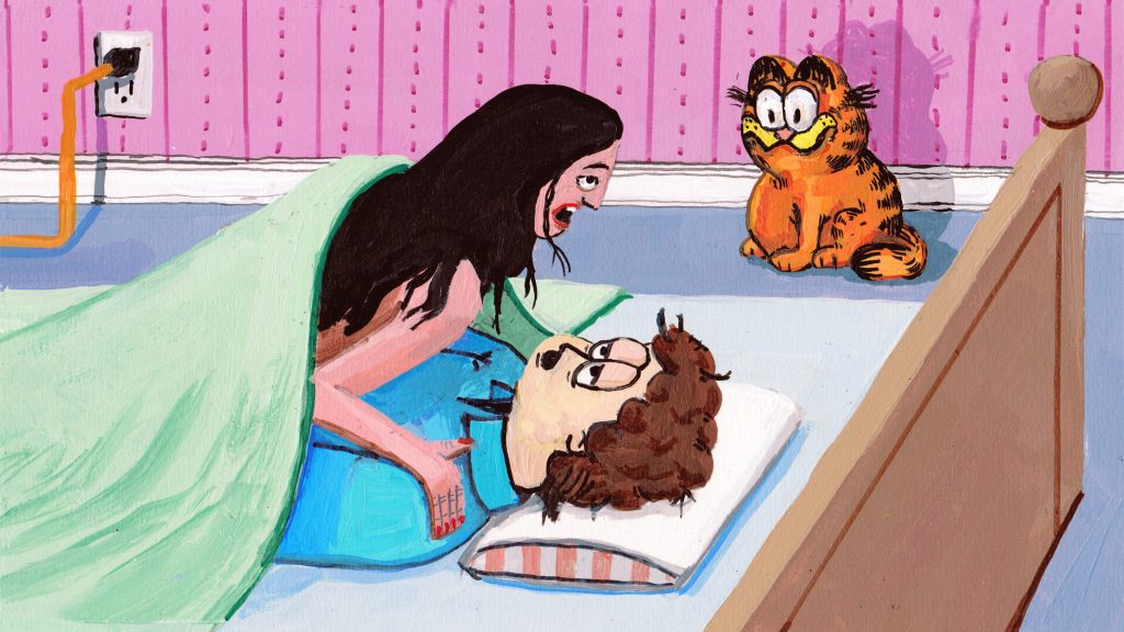 Ilustracion inquietante de Garfield, por Brandon Celi