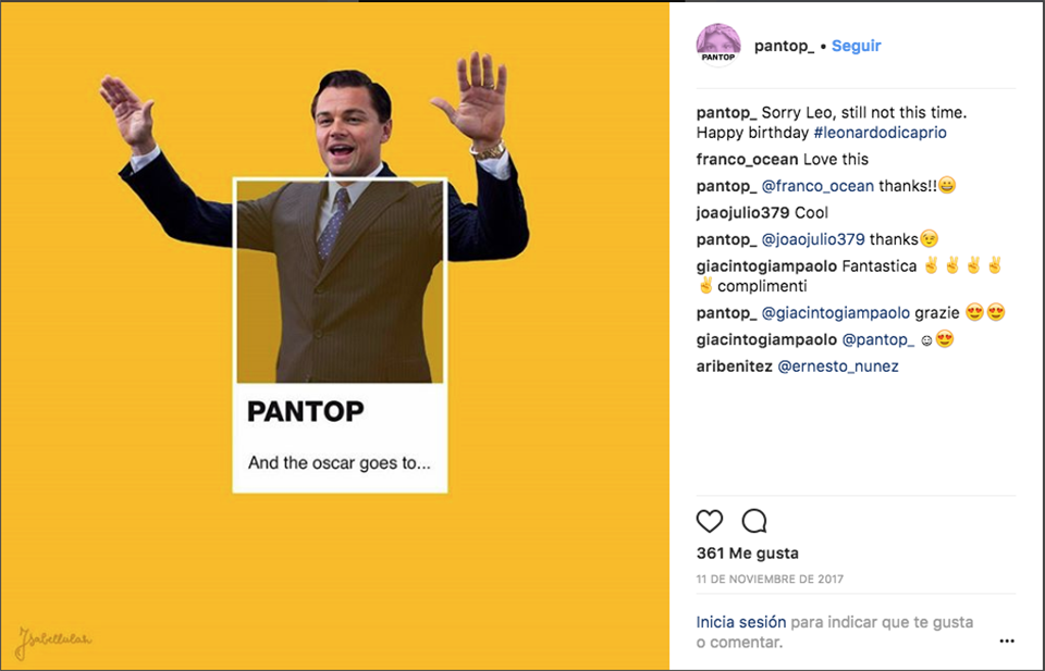 Leonardo Dicaprio, icono de la cultura pop, convertido en muestra de PANTONE