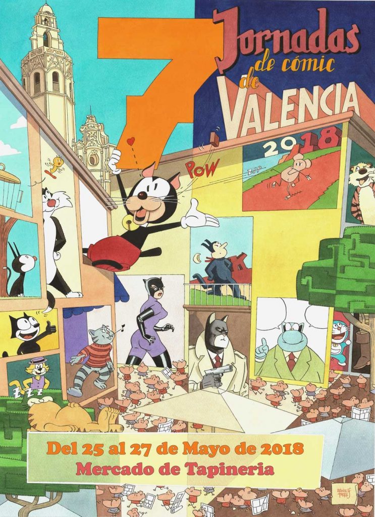 Cartel de Daniel Torres para las VII Jornadas de Cómic de Valencia
